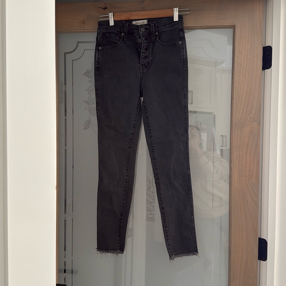 Madewell 10” hi rise skinny jeans black